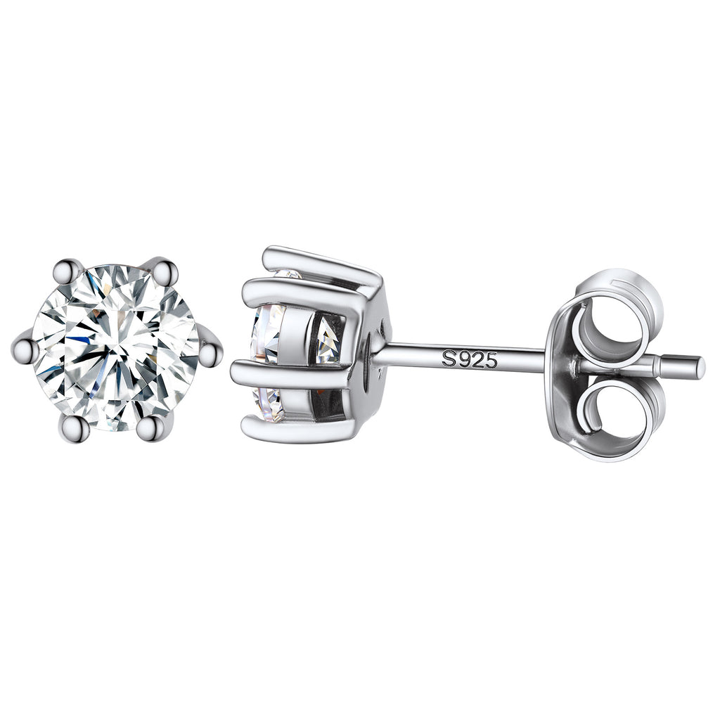 U7 Jewelry Sterling Silver Cubic Zirconia Stud Earrings For Women 