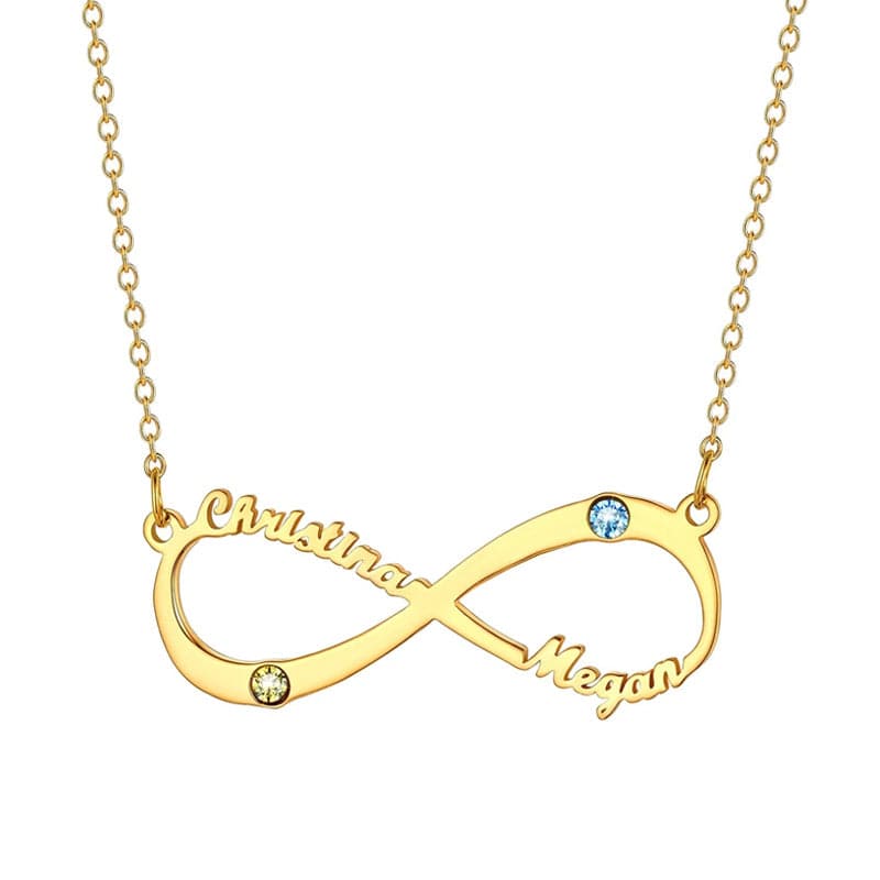 U7 Jewelry Custom Name Necklace Birthstone Infinity Name Plate Necklace 