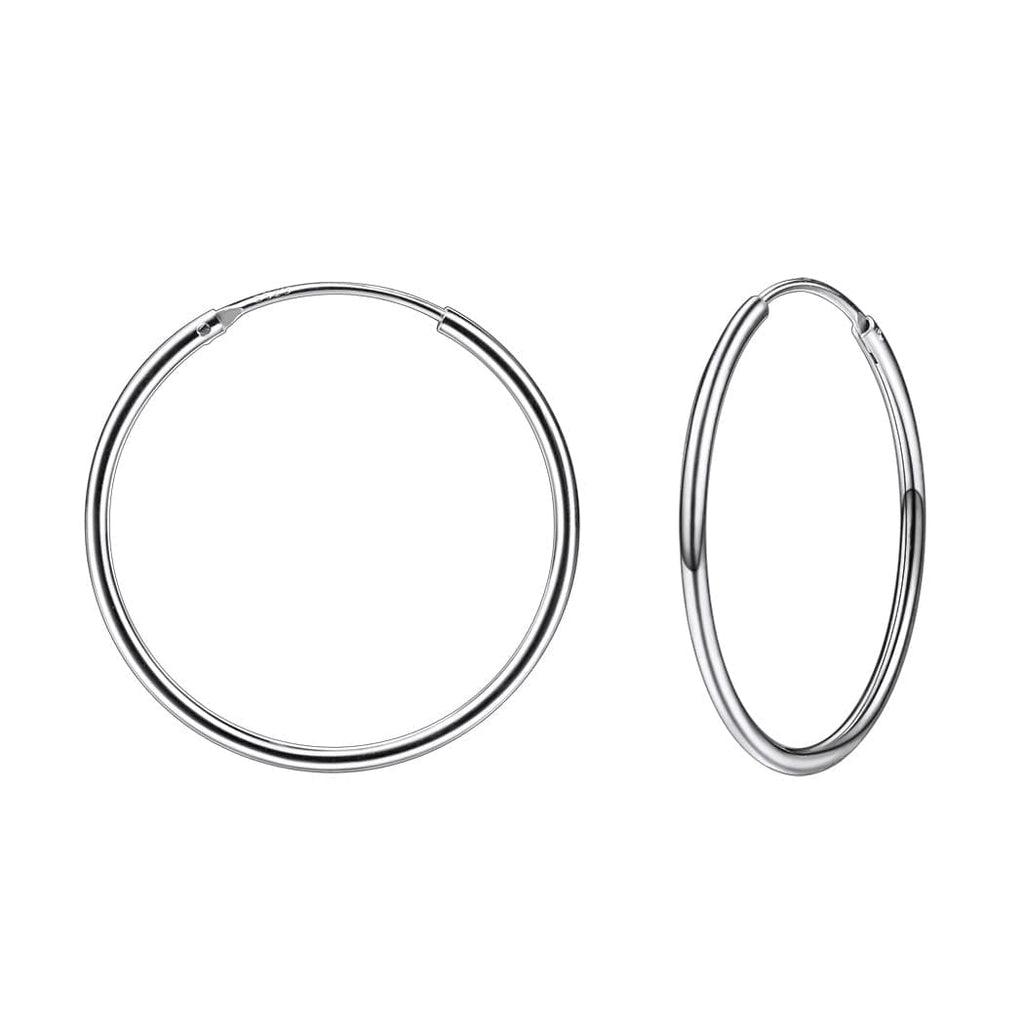 Hoop Earrings 925 Sterling Silver Hoops For Women 15mm/30mm/40mm/50mm/70mm 