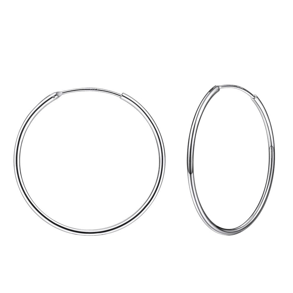 Hoop Earrings 925 Sterling Silver Hoops For Women 15mm/30mm/40mm/50mm/70mm 