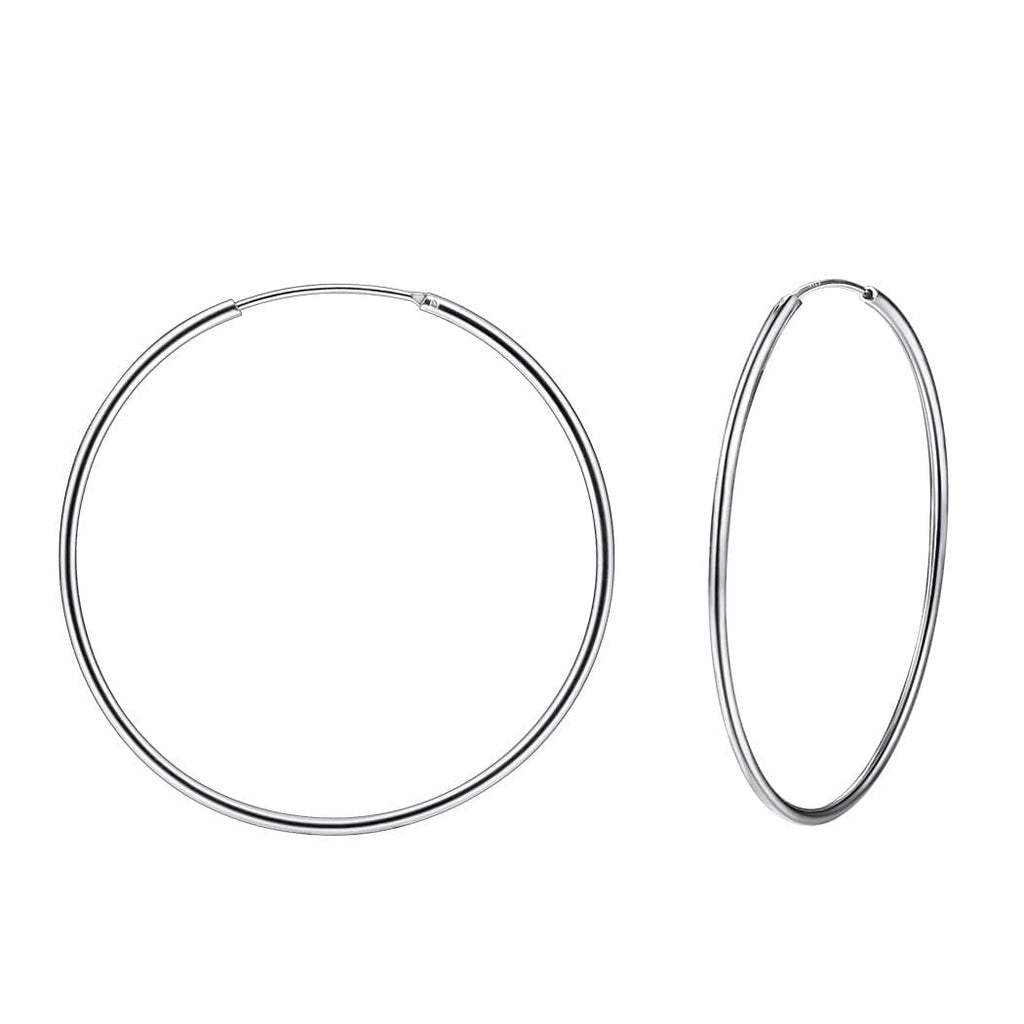 Hoop Earrings 925 Sterling Silver Hoops For Women 15mm/30mm/40mm/50mm/70mm 