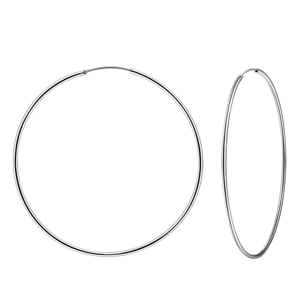 Hoop Earrings 925 Sterling Silver Hoops For Women 15mm/30mm/40mm/50mm/70mm 