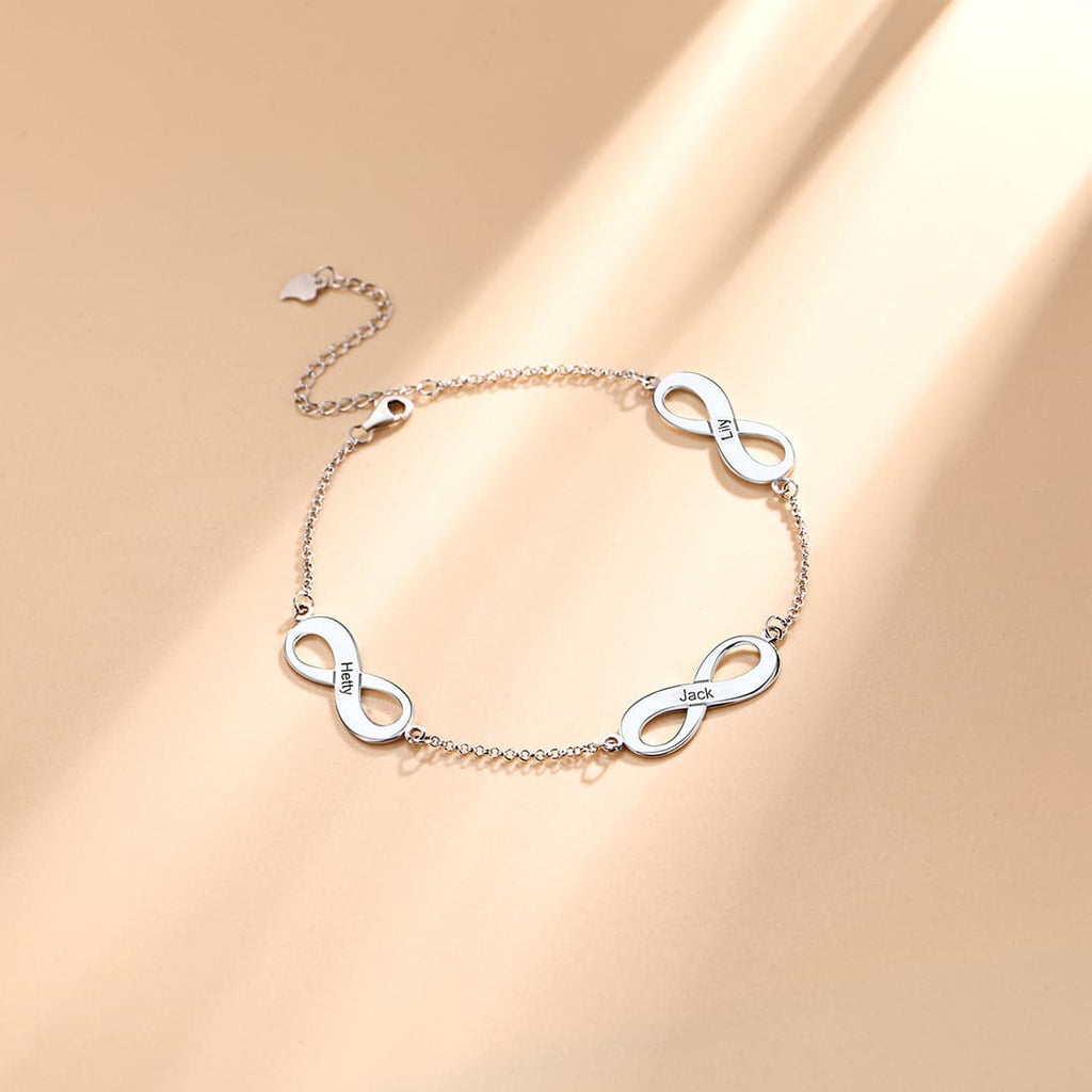 925 Sterling Silver Engraved Infinity Anklet For Women Summer Beach Anklets 