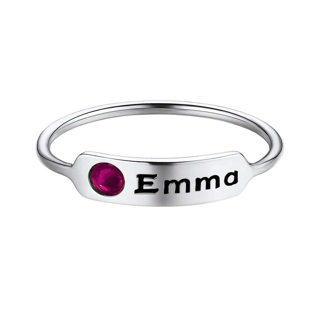 Women Solid Gold Personalized Custom Name Ring 