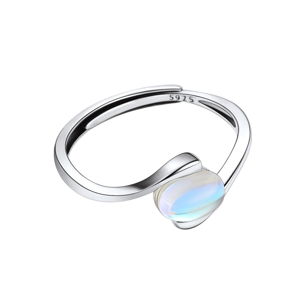 U7 Jewelry Adjustable Moonstone Rings For Women 925 Sterling Silver 