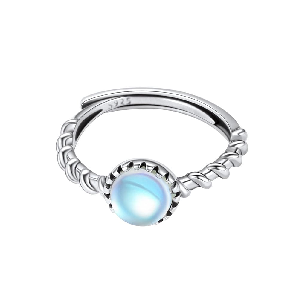 U7 Jewelry Resizable Moonstone Rings For Women 925 Sterling Silver 