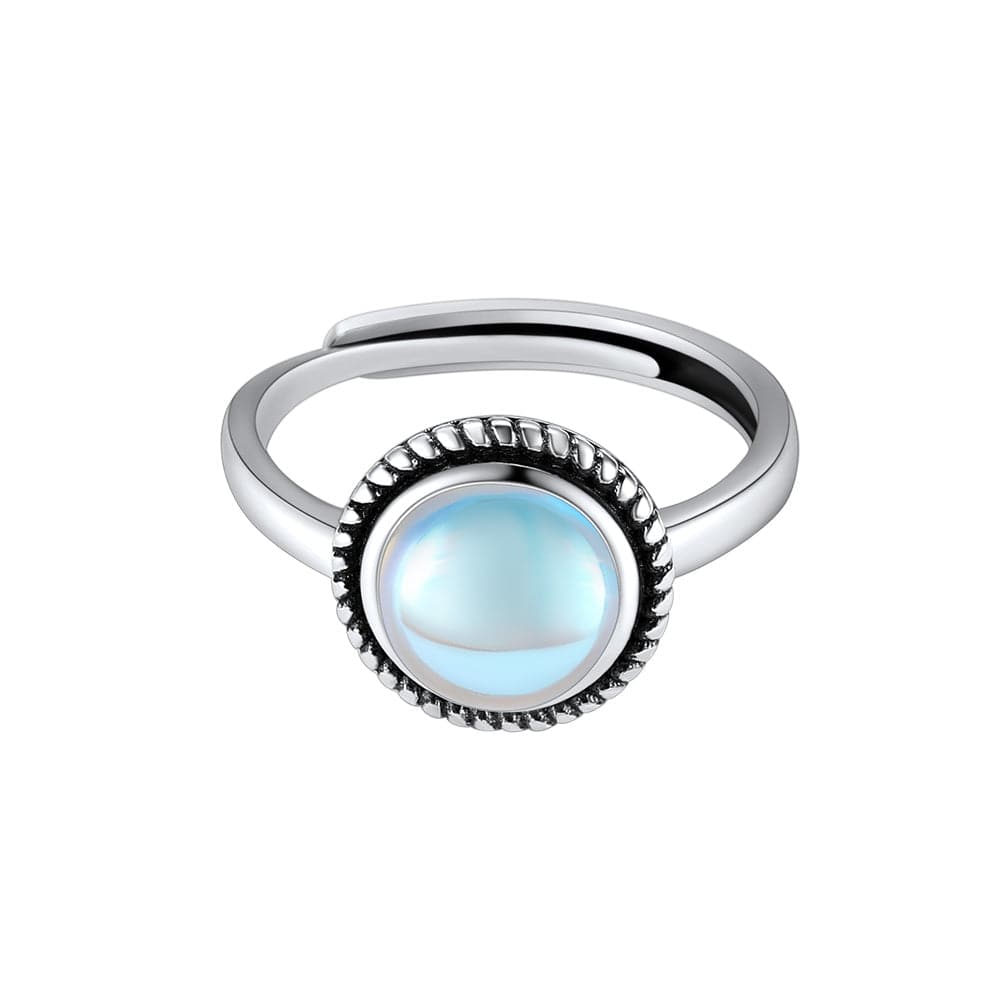 U7 Jewelry Adjustable 925 Sterling Silver Moonstone Rings For Women 