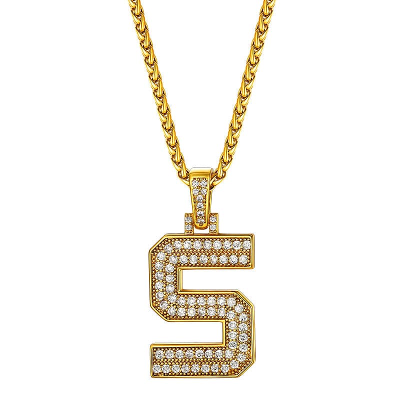 Personalized Gold Plated Full Cubic Zirconia A-Z Letter Initial Necklace 