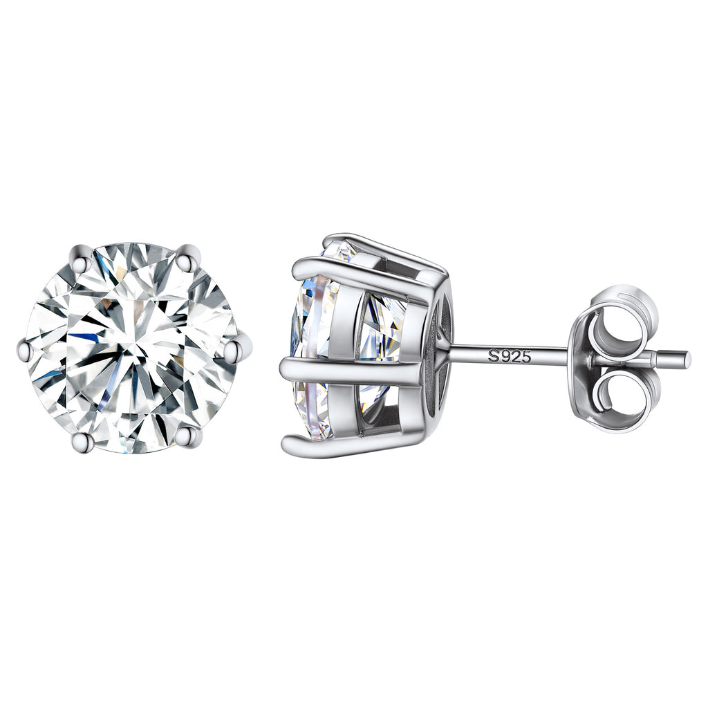 U7 Jewelry Sterling Silver Cubic Zirconia Stud Earrings For Women 