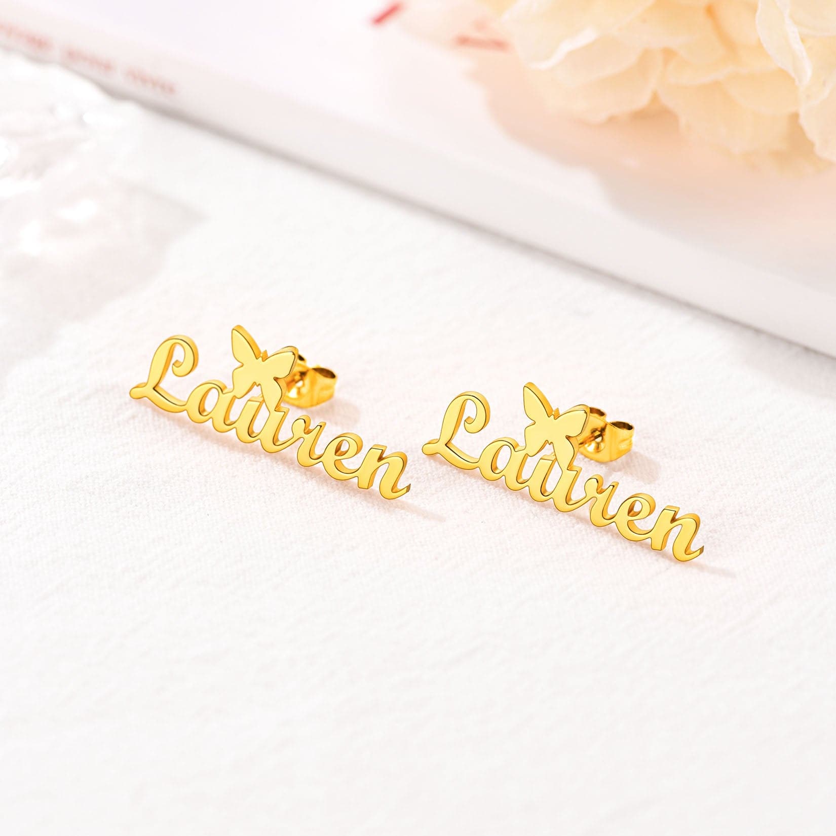  Earrings For Girls,18k Gold Plated Butterfly