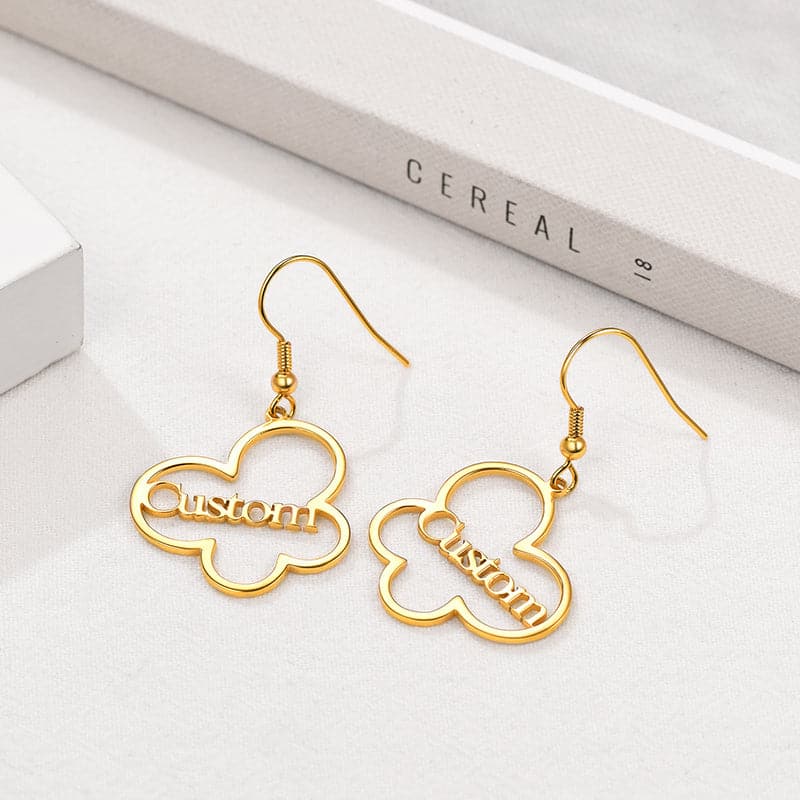 U7 Jewelry Custom Name Earrings Cloud Hoop Drop Earrings For Women 