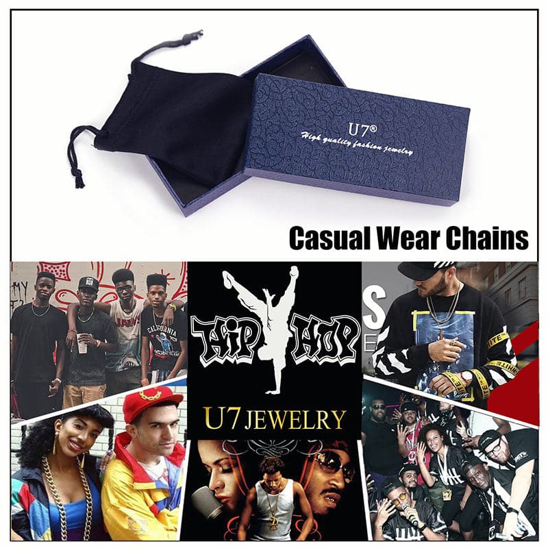 U7 Jewelry Miami Curb Chain Necklace Franco Chains for Men Women 